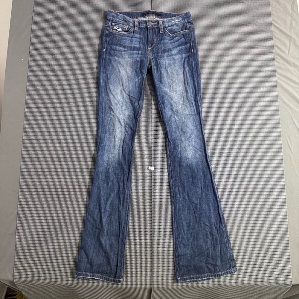 Joe's Jeans Rocker Flare Leg Blue Denim Jeans W24 Womens Distressed